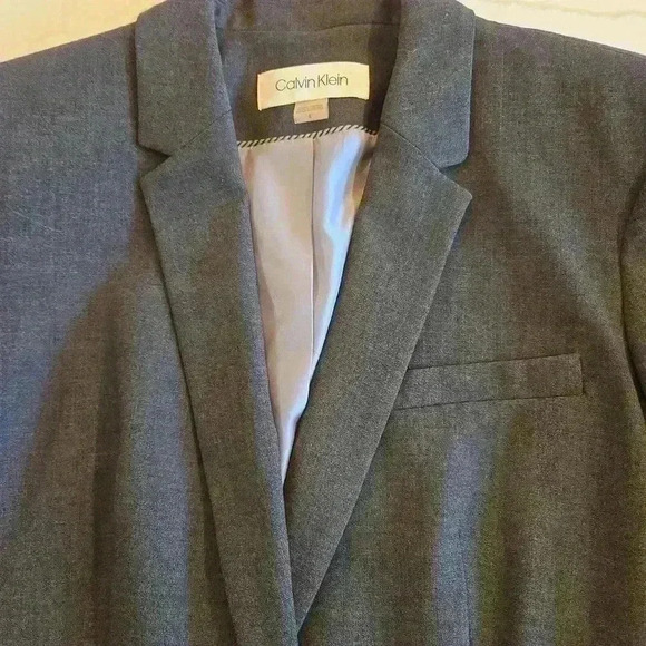 Calvin Klein One Button Blazer Grey size 4 - Picture 7 of 11